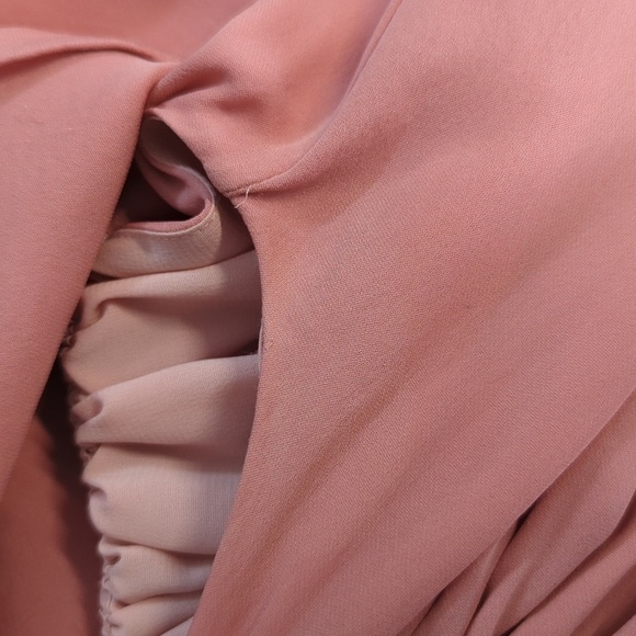 Rebecca Minkoff Off Shoulder Silk Blouse Pink S bohemian preppy summer coquette - Picture 7 of 8